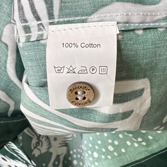 NEW Boozelele Men's Predator Tiger Print 100% Cotton Cuban Collar Shirt  Size XL - Picture 9 of 9